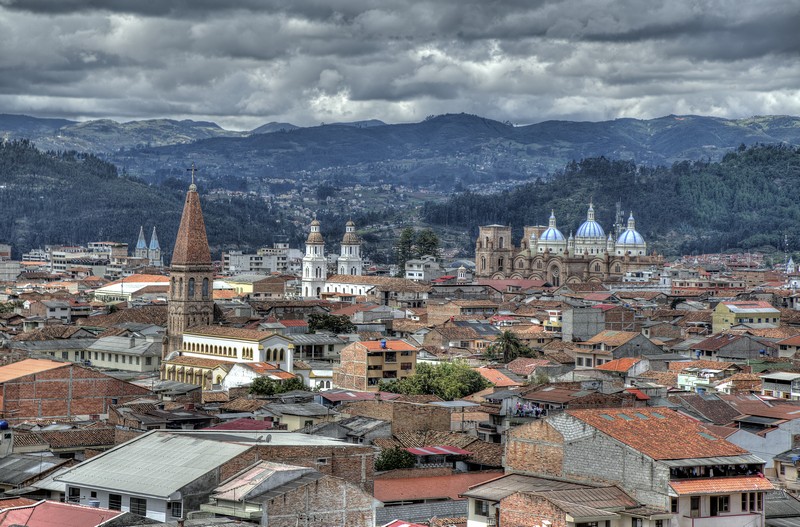 views of Quito and Cuenca cities of Ecuador